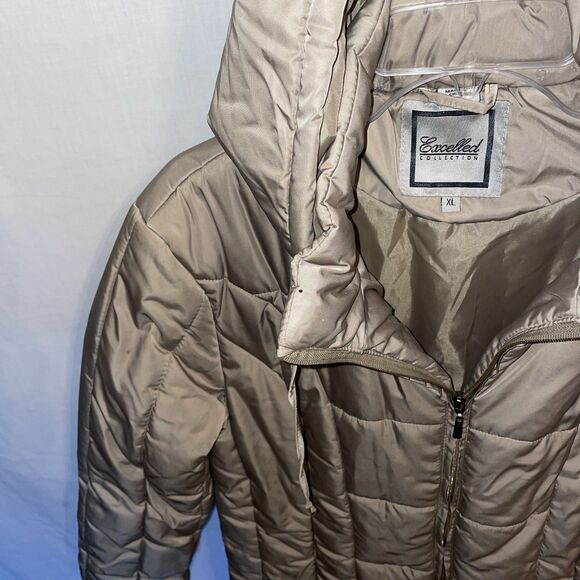 Excelled Collection Women’s Hooded Coat Size XL Beige Outdoor Going Out Party - Picture 5 of 12